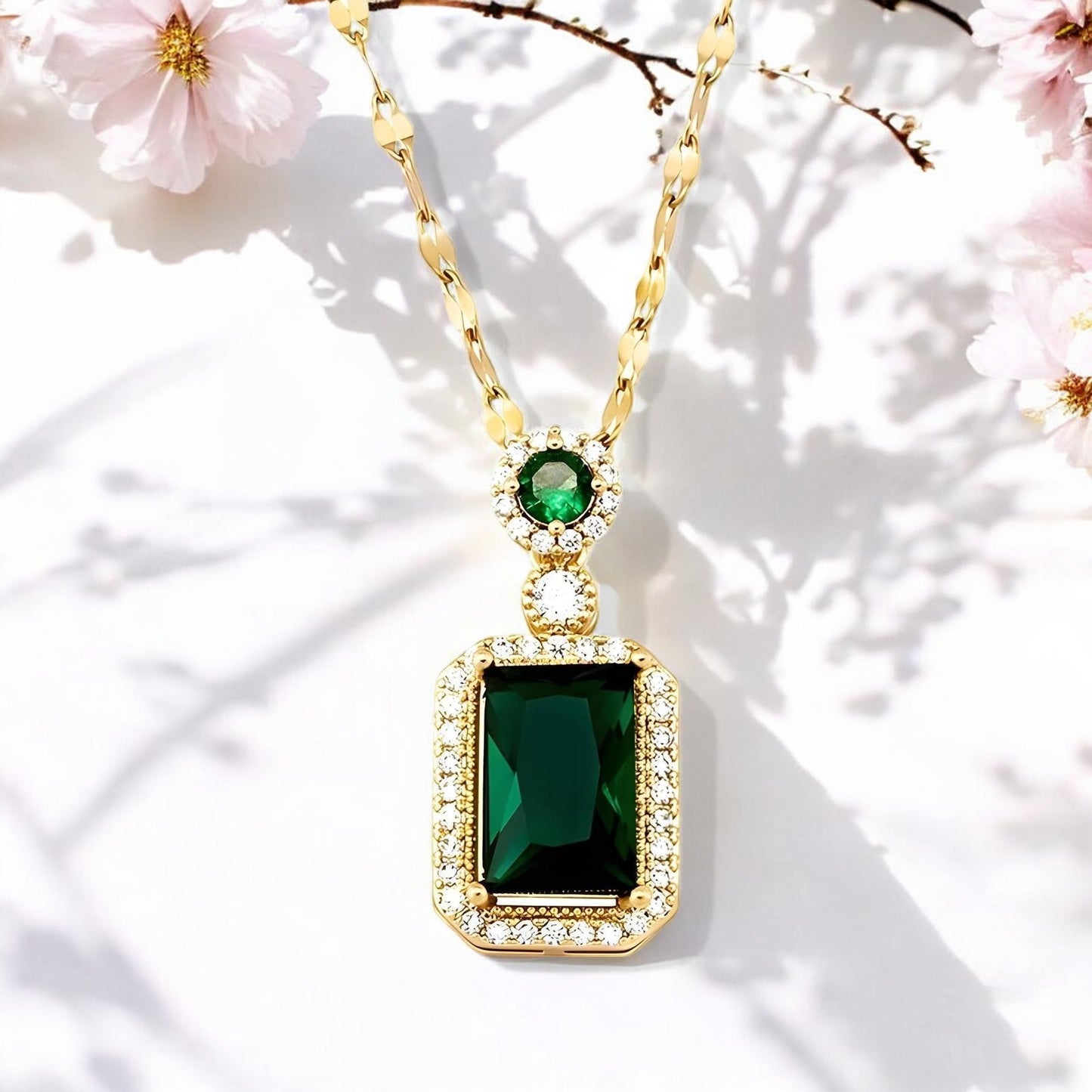 Emerald-Inspired Gemstone Necklace