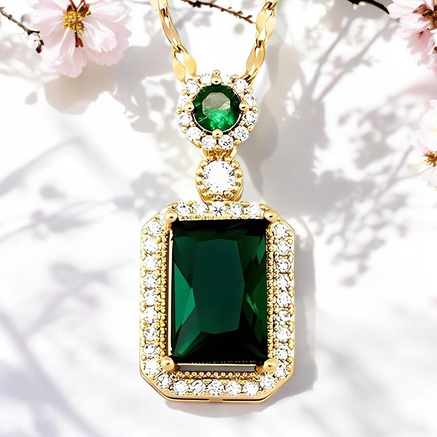 Emerald-Inspired Gemstone Necklace