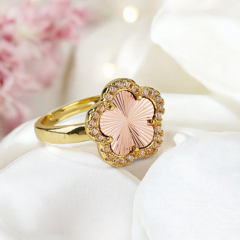 Lucky Four-Leaf Clover Adjustable Ring