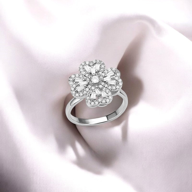 Spinning Anxiety Relief Adjustable Clover Ring