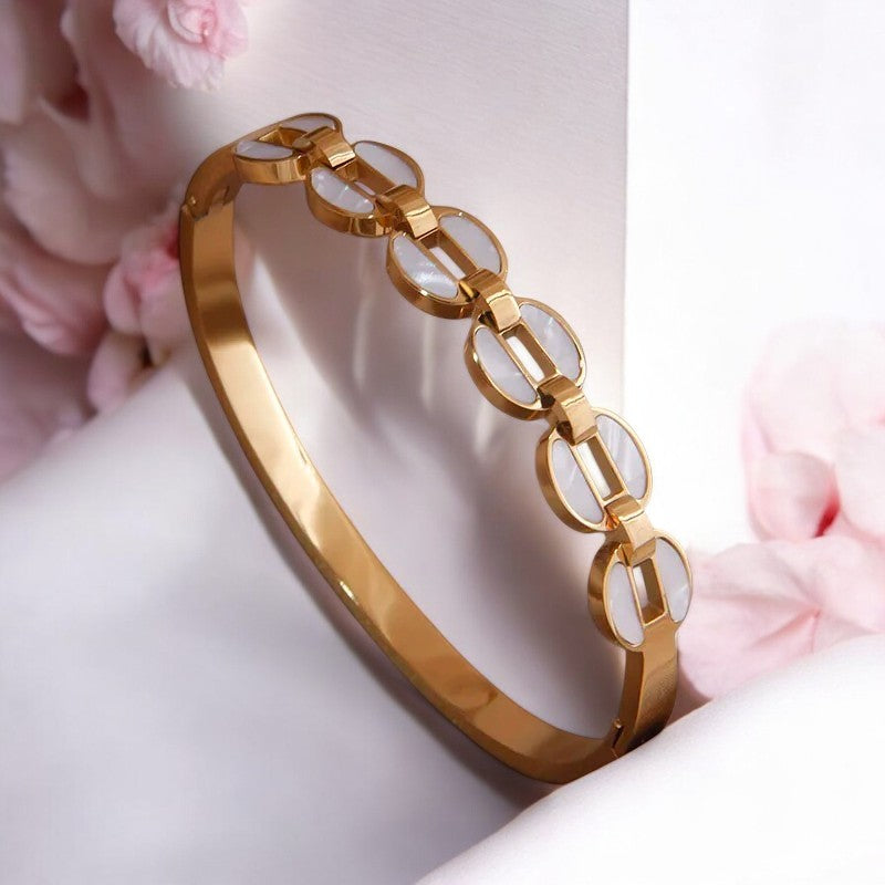 Modern Enamel Link Bracelet