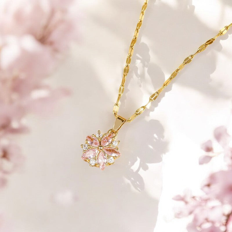 Cherry Blossom Pink Pendant Necklace