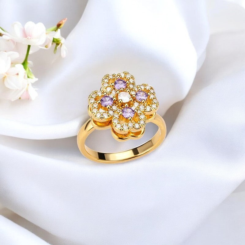 Spinning Anxiety Relief Adjustable Clover Ring