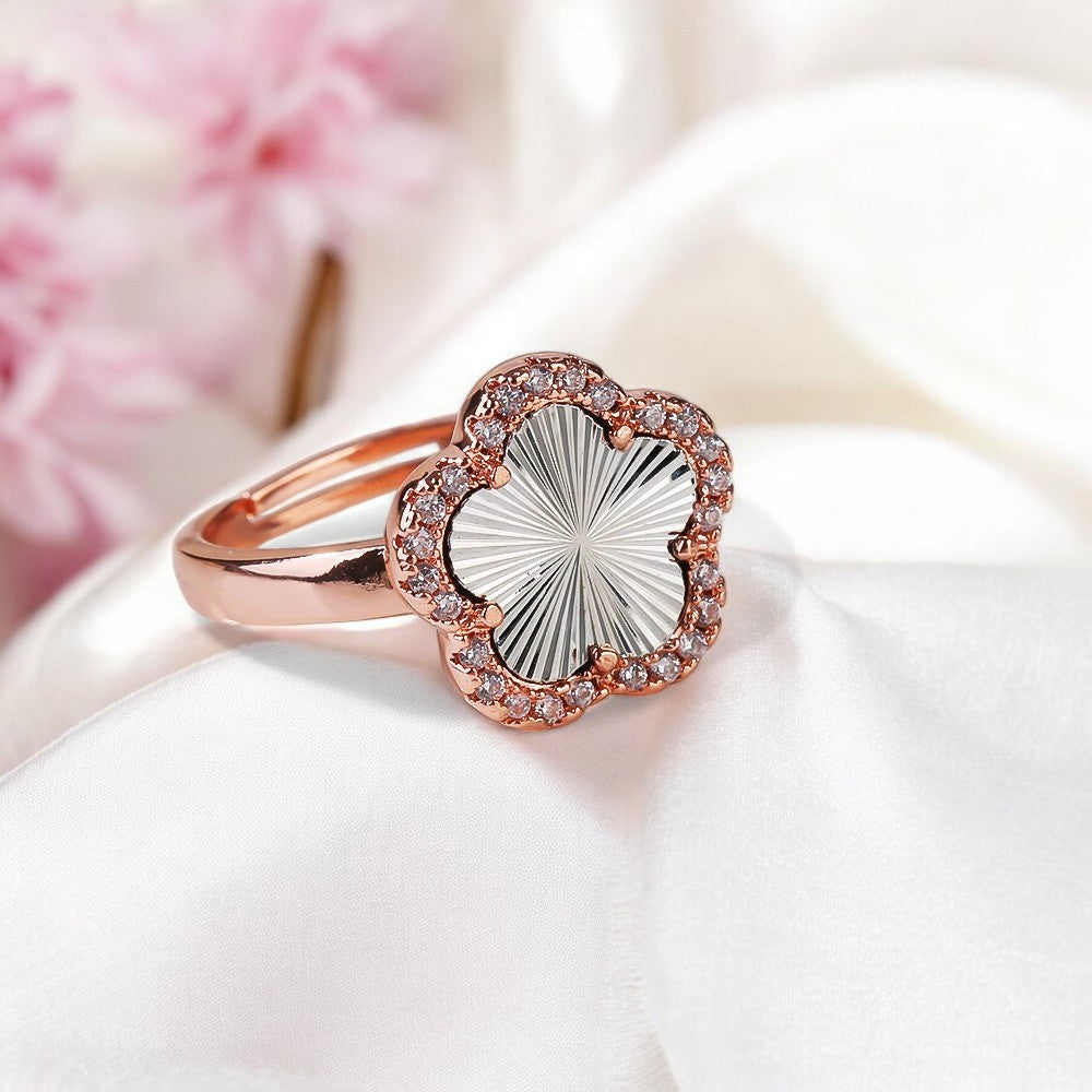 Lucky Four-Leaf Clover Adjustable Ring