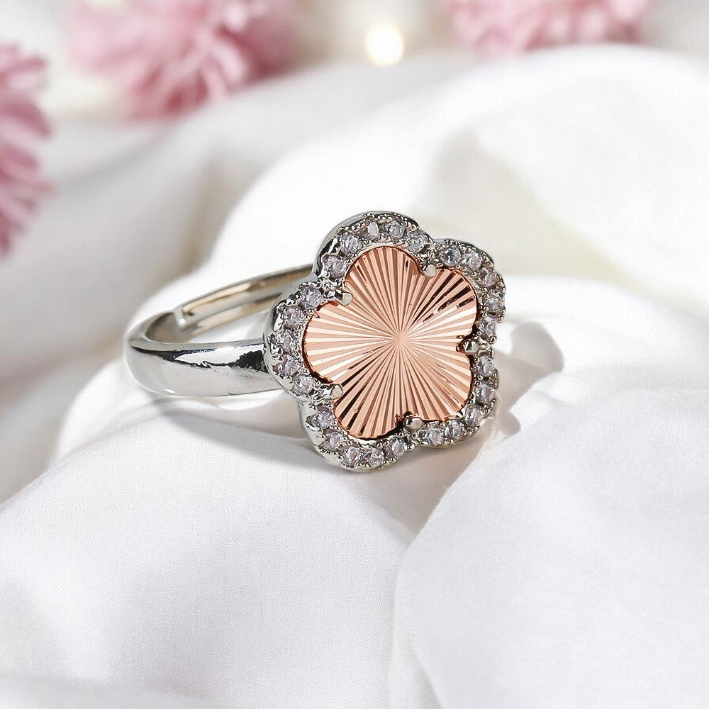 Lucky Four-Leaf Clover Adjustable Ring