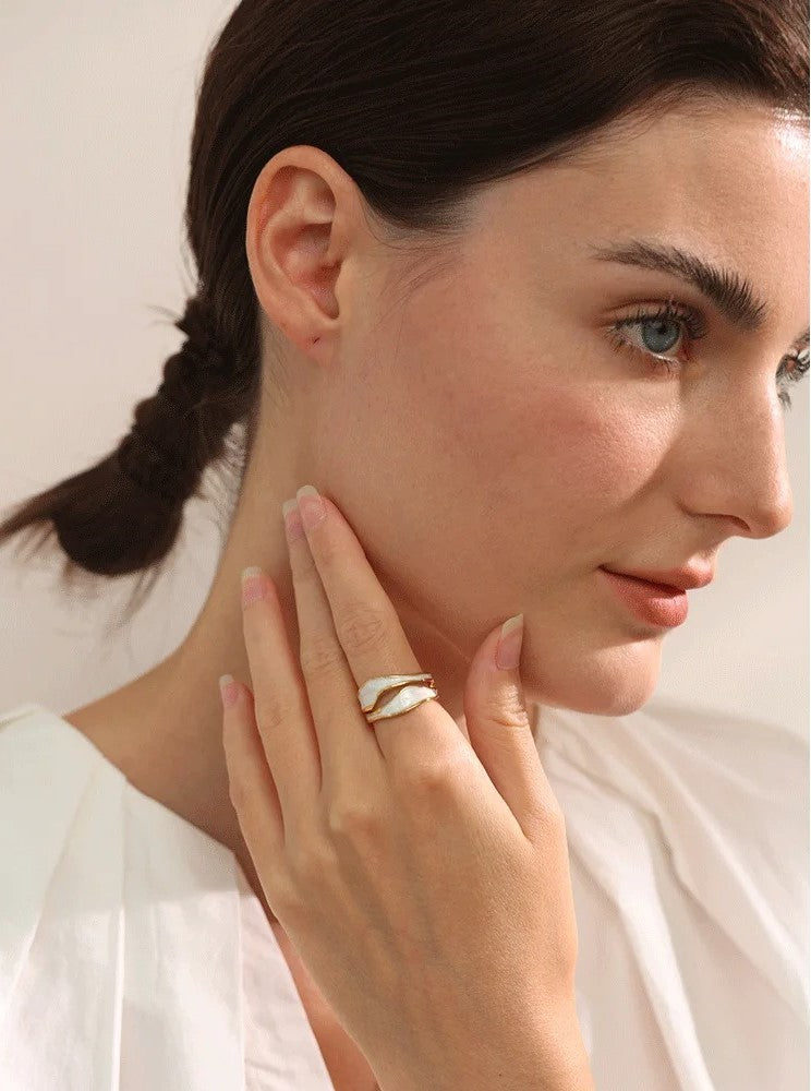 White Enamel Ring
