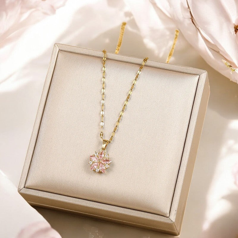 Cherry Blossom Pink Pendant Necklace