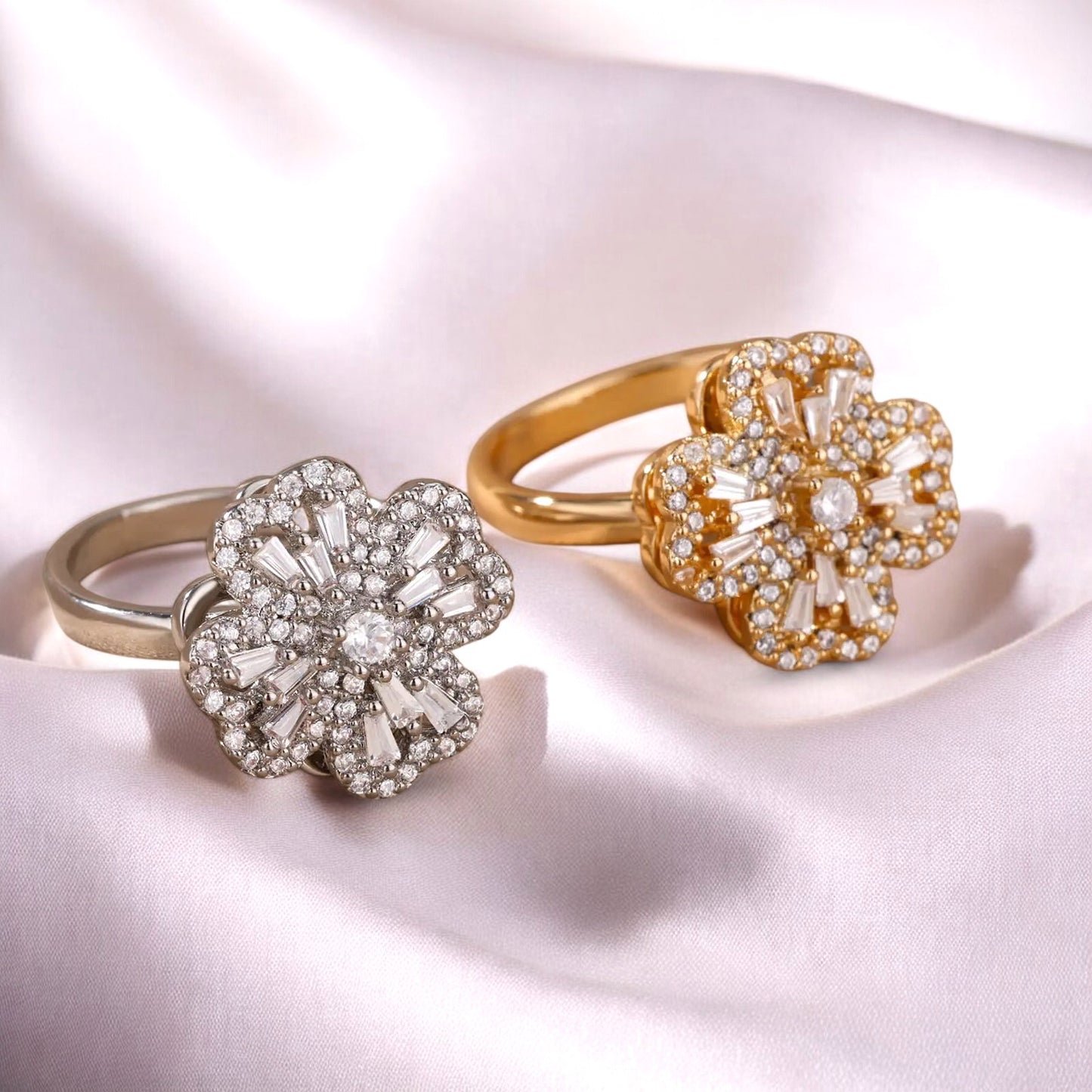Spinning Anxiety Relief Adjustable Clover Ring
