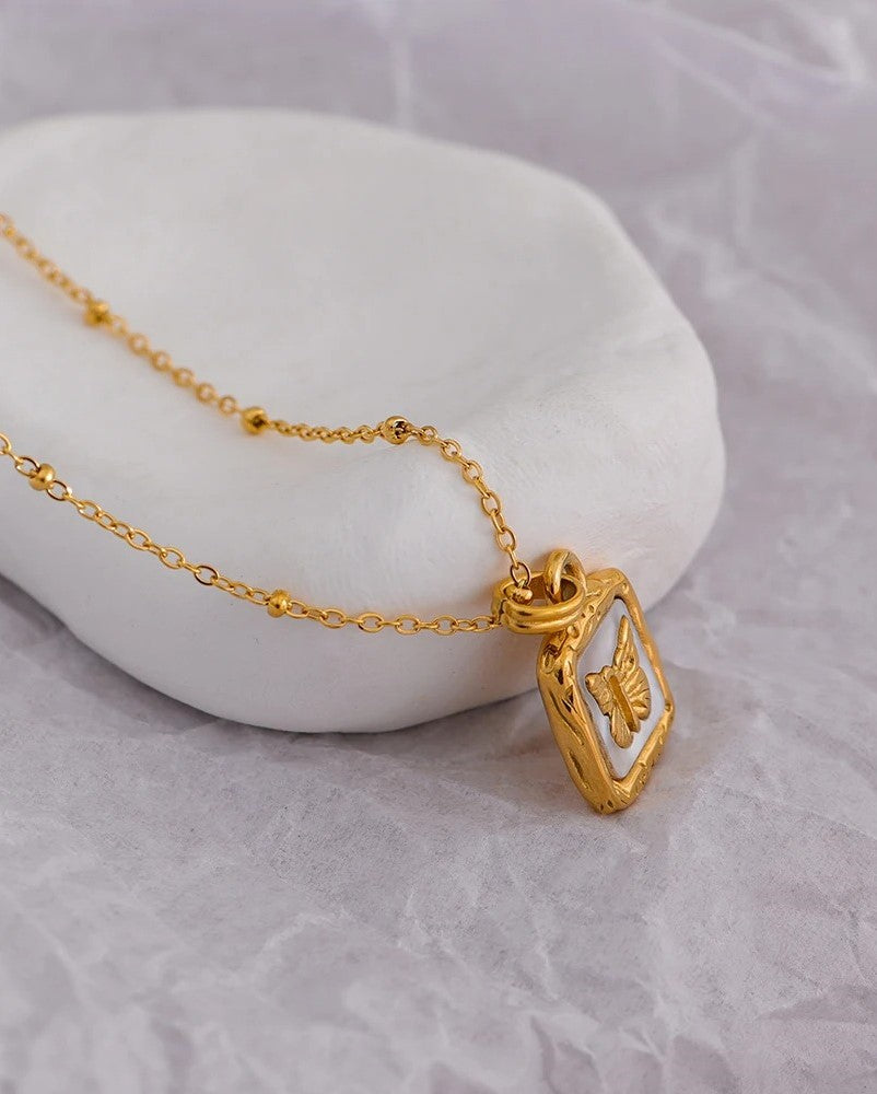 Gold Butterfly Pendant Necklace