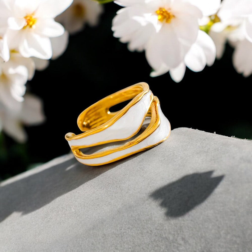 White Enamel Ring