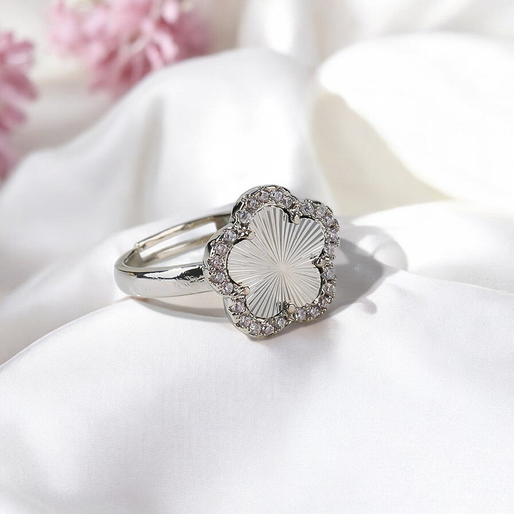 Lucky Four-Leaf Clover Adjustable Ring