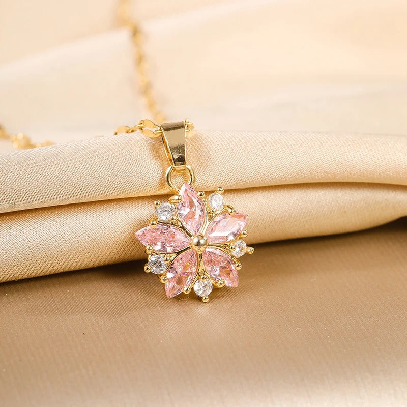 Cherry Blossom Pink Pendant Necklace