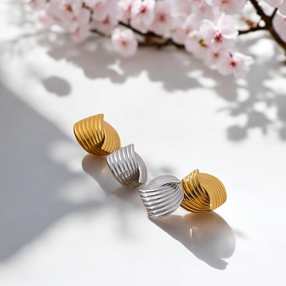 Geometric Spiral Stud Earrings