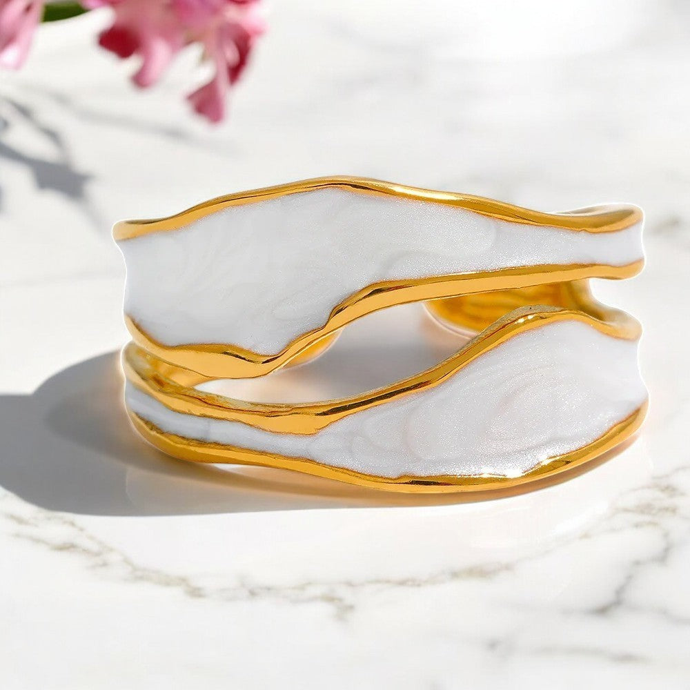 White Enamel Ring