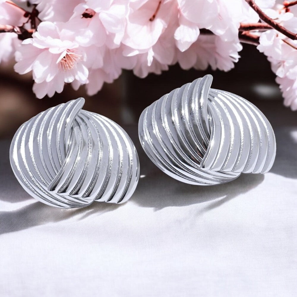 Geometric Spiral Stud Earrings