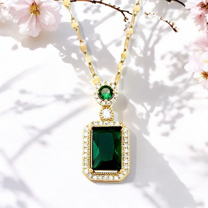 Emerald-Inspired Gemstone Necklace