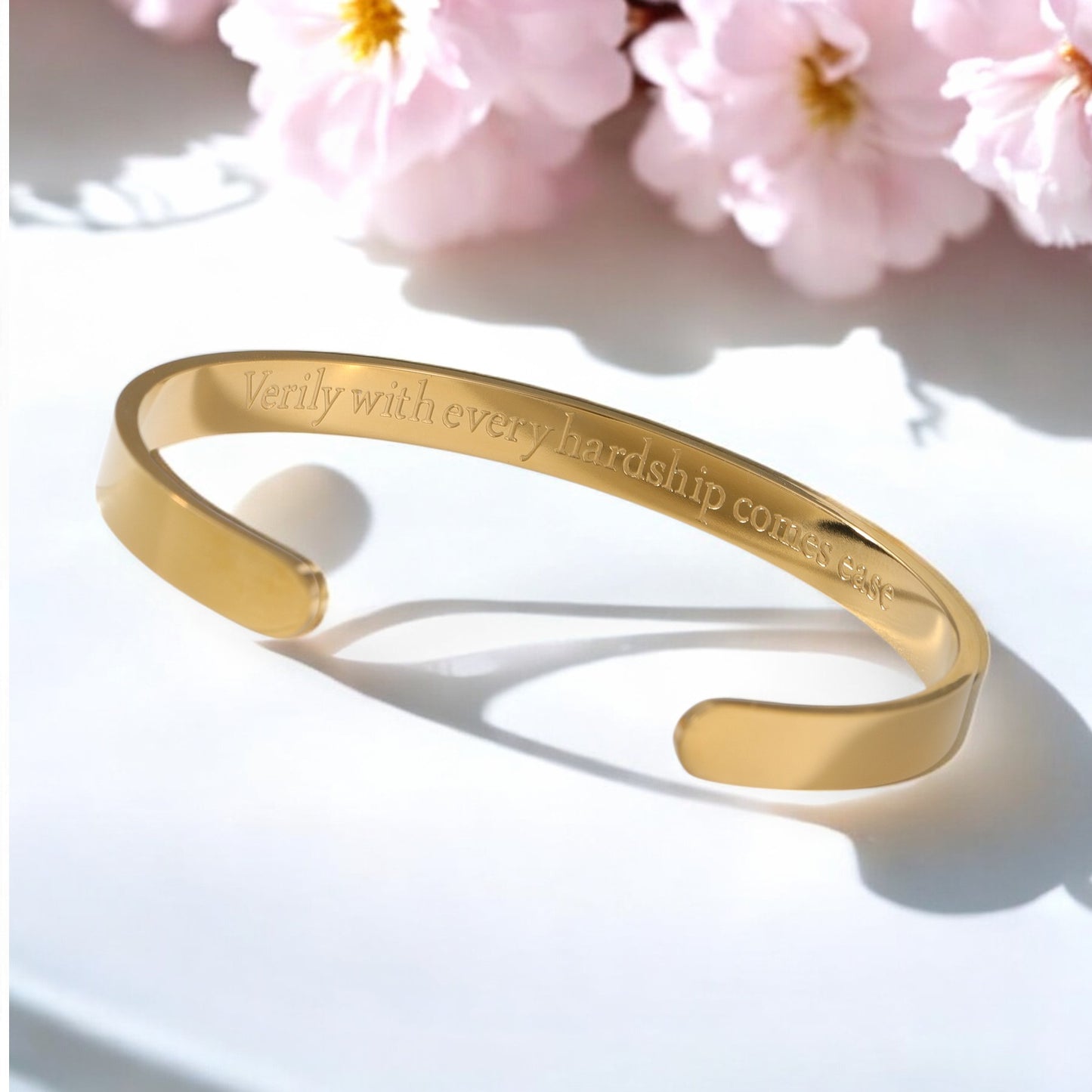 "With Hardship Comes Ease" Cuff Bracelet
