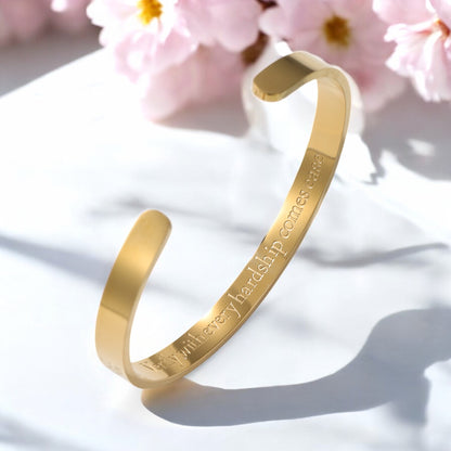 "With Hardship Comes Ease" Cuff Bracelet